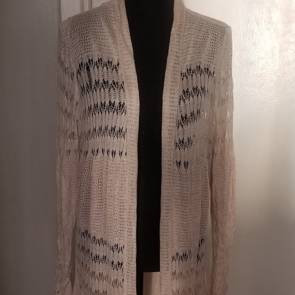 Belldini Crochet Open Long Cardigan - Size 3X